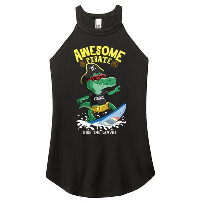 Cool Crocodile Surfing Women's Perfect Tri Rocker Tank