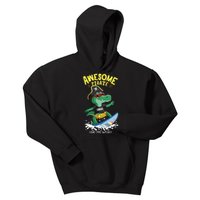 Cool Crocodile Surfing Kids Hoodie