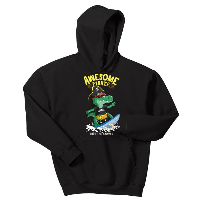 Cool Crocodile Surfing Kids Hoodie