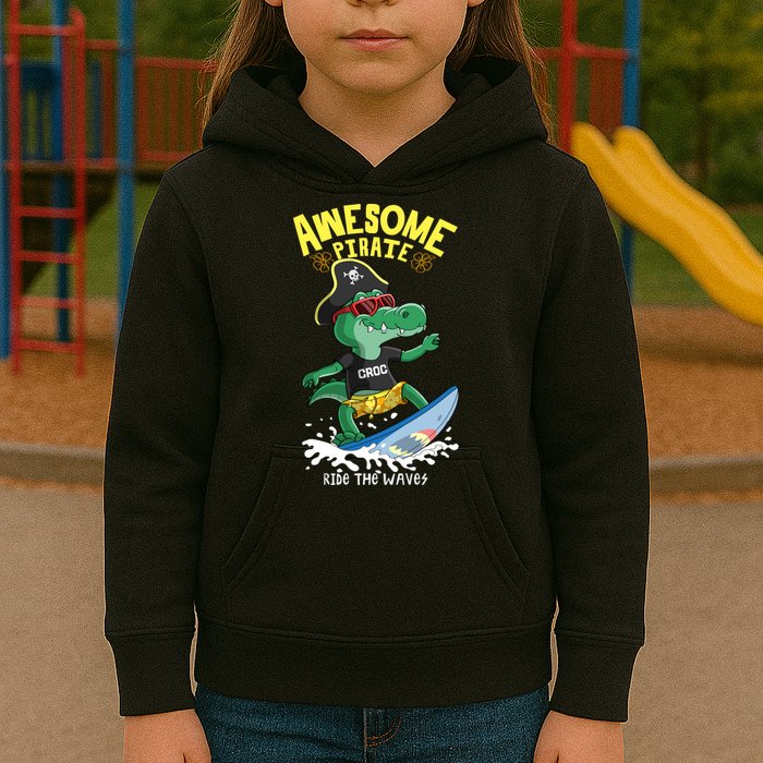 Cool Crocodile Surfing Kids Hoodie