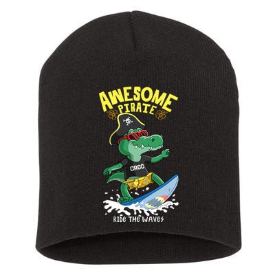 Cool Crocodile Surfing Short Acrylic Beanie