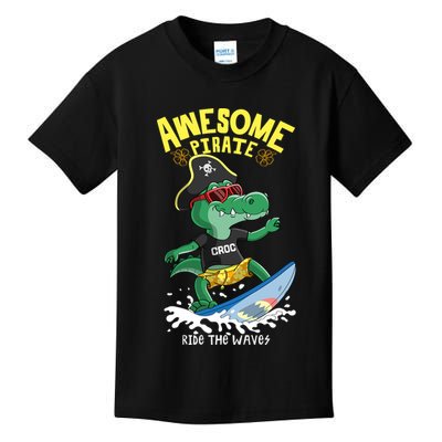 Cool Crocodile Surfing Kids T-Shirt