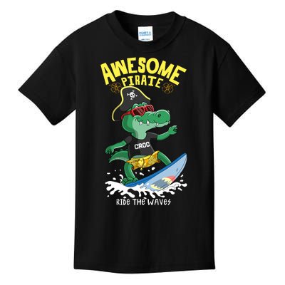 Cool Crocodile Surfing Kids T-Shirt