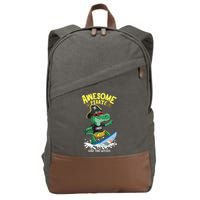 Cool Crocodile Surfing Cotton Canvas Backpack
