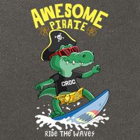 Cool Crocodile Surfing Cotton Canvas Backpack