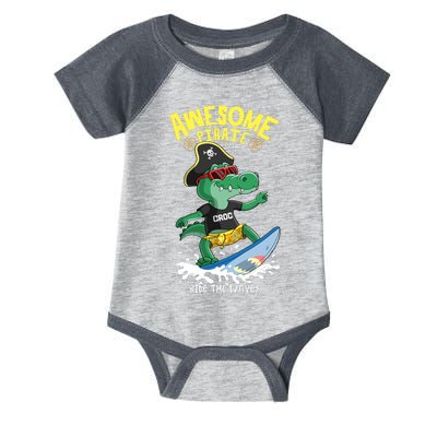 Cool Crocodile Surfing Infant Baby Jersey Bodysuit