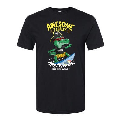 Cool Crocodile Surfing Softstyle CVC T-Shirt