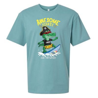 Cool Crocodile Surfing Sueded Cloud Jersey T-Shirt