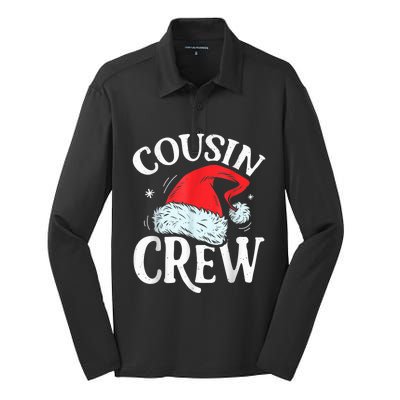 Cousin Crew Santa T shirt Christmas Family Matching Pajamas Silk Touch Performance Long Sleeve Polo