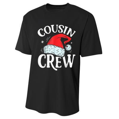 Cousin Crew Santa T shirt Christmas Family Matching Pajamas Performance Sprint T-Shirt