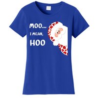 Christmas Cow Santa Moo I Mean Hoo Funny Family Matching Gift Women's T-Shirt