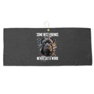 Cane Corso Some Best Friends Never Say A Word Large Microfiber Waffle Golf Towel