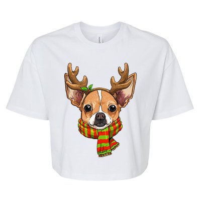 Chihuahua Christmas Santa Clause Dog Reindeer Xmas Dog Lover Bella+Canvas Jersey Crop Tee