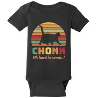 Chonk Cat Scale Meme Retro Oh Lawd He Comin Memes Baby Bodysuit
