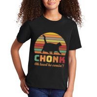 Chonk Cat Scale Meme Retro Oh Lawd He Comin Memes Kids T-Shirt