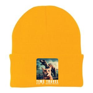 Crazy Cat Selfie Run Time Travel Can Be Dangerous Cat Love Knit Cap Winter Beanie