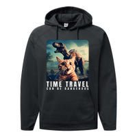 Crazy Cat Selfie Run Time Travel Can Be Dangerous Cat Love Performance Fleece Hoodie