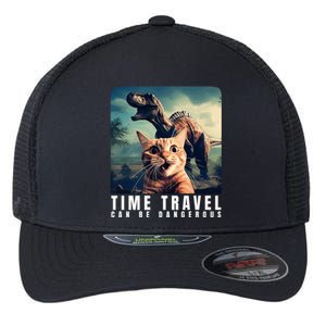 Crazy Cat Selfie Run Time Travel Can Be Dangerous Cat Love Flexfit Unipanel Trucker Cap