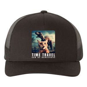 Crazy Cat Selfie Run Time Travel Can Be Dangerous Cat Love Yupoong Adult 5-Panel Trucker Hat