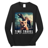 Crazy Cat Selfie Run Time Travel Can Be Dangerous Cat Love Long Sleeve Shirt