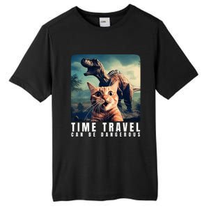 Crazy Cat Selfie Run Time Travel Can Be Dangerous Cat Love Tall Fusion ChromaSoft Performance T-Shirt