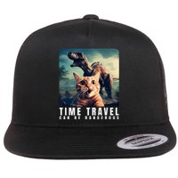 Crazy Cat Selfie Run Time Travel Can Be Dangerous Cat Love Flat Bill Trucker Hat