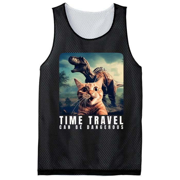 Crazy Cat Selfie Run Time Travel Can Be Dangerous Cat Love Mesh Reversible Basketball Jersey Tank