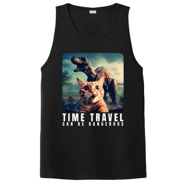 Crazy Cat Selfie Run Time Travel Can Be Dangerous Cat Love PosiCharge Competitor Tank