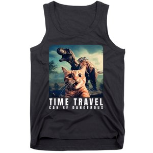 Crazy Cat Selfie Run Time Travel Can Be Dangerous Cat Love Tank Top