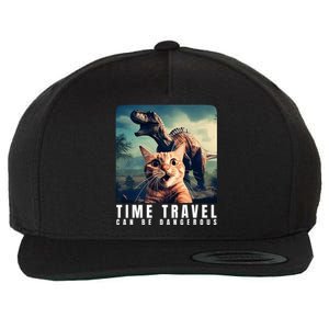 Crazy Cat Selfie Run Time Travel Can Be Dangerous Cat Love Wool Snapback Cap