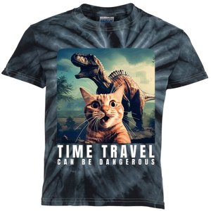 Crazy Cat Selfie Run Time Travel Can Be Dangerous Cat Love Kids Tie-Dye T-Shirt