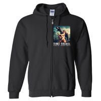 Crazy Cat Selfie Run Time Travel Can Be Dangerous Cat Love Full Zip Hoodie