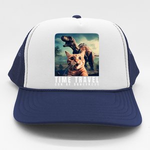 Crazy Cat Selfie Run Time Travel Can Be Dangerous Cat Love Trucker Hat