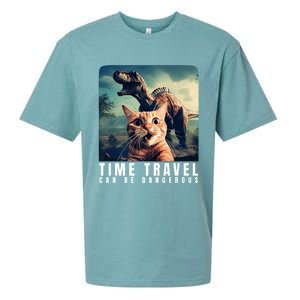 Crazy Cat Selfie Run Time Travel Can Be Dangerous Cat Love Sueded Cloud Jersey T-Shirt