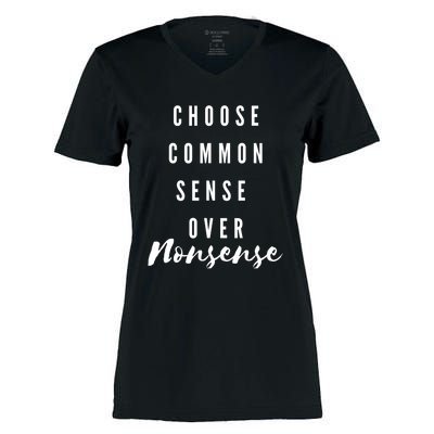 Chose Common Sense Over Nonsense Kamala Harris 2024 Women's Momentum V-Neck T-Shirt