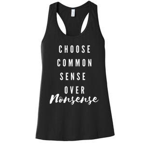 Chose Common Sense Over Nonsense Kamala Harris 2024 Women's Racerback Tank