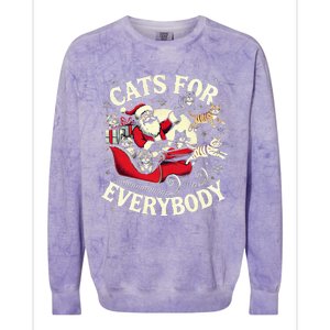 Christmas Cat Santa Cat Lover Christmas Cats For Everybody Colorblast Crewneck Sweatshirt