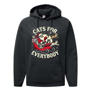 Christmas Cat Santa Cat Lover Christmas Cats For Everybody Performance Fleece Hoodie