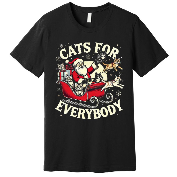 Christmas Cat Santa Cat Lover Christmas Cats For Everybody Premium T-Shirt