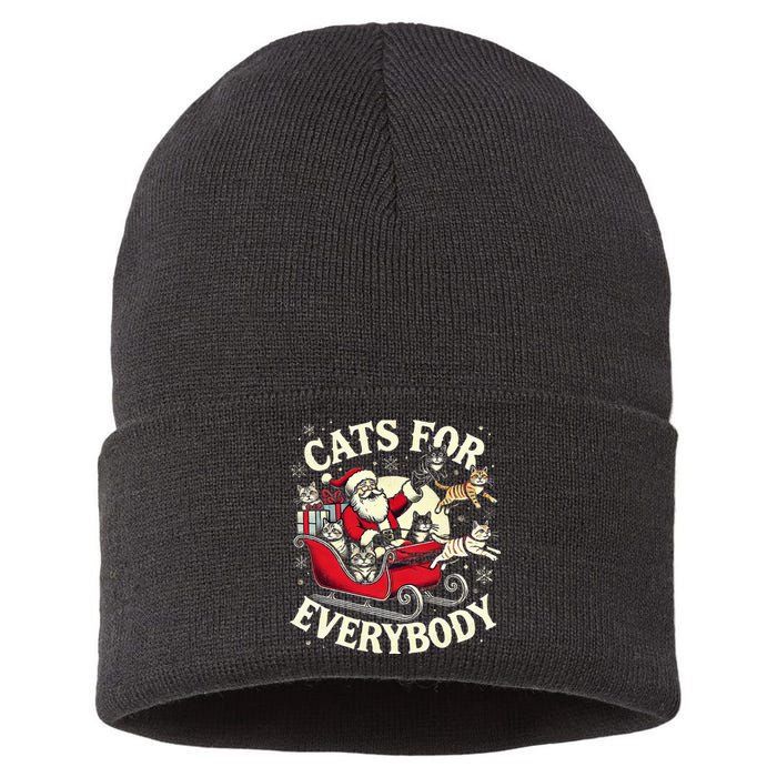 Christmas Cat Santa Cat Lover Christmas Cats For Everybody Sustainable Knit Beanie