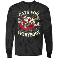 Christmas Cat Santa Cat Lover Christmas Cats For Everybody Tie-Dye Long Sleeve Shirt