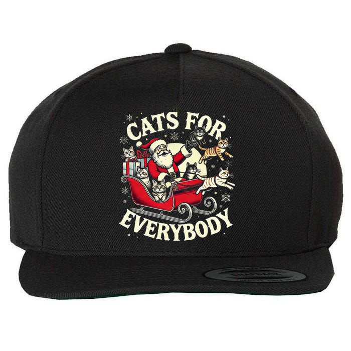 Christmas Cat Santa Cat Lover Christmas Cats For Everybody Wool Snapback Cap