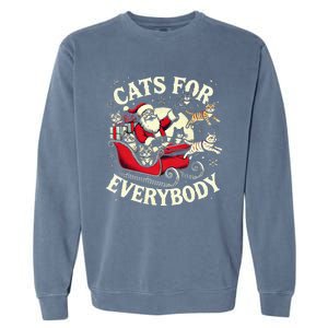 Christmas Cat Santa Cat Lover Christmas Cats For Everybody Garment-Dyed Sweatshirt