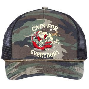 Christmas Cat Santa Cat Lover Christmas Cats For Everybody Retro Rope Trucker Hat Cap