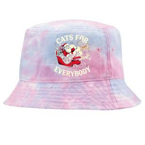 Christmas Cat Santa Cat Lover Christmas Cats For Everybody Tie-Dyed Bucket Hat