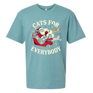 Christmas Cat Santa Cat Lover Christmas Cats For Everybody Sueded Cloud Jersey T-Shirt