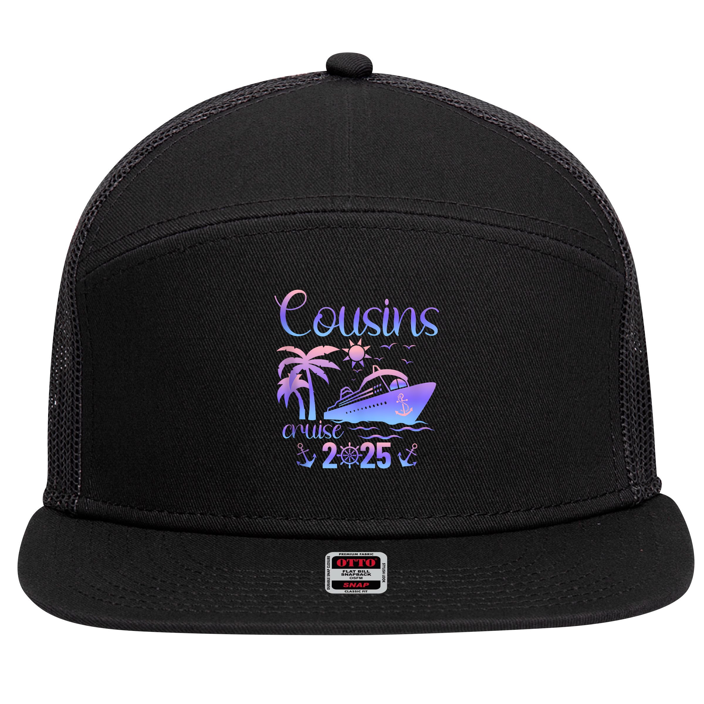 Cousins Cruise Ship Matching Cousins Trip 2025 Vacation Tank Top 7 Panel Mesh Trucker Snapback Hat