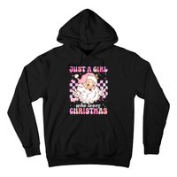 Cute Christmas Santa Claus Groovy Just A Girl Who Loves Xmas Girl Gift Hoodie