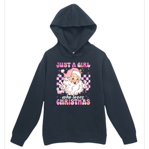 Cute Christmas Santa Claus Groovy Just A Girl Who Loves Xmas Girl Gift Urban Pullover Hoodie