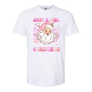 Cute Christmas Santa Claus Groovy Just A Girl Who Loves Xmas Girl Gift Softstyle CVC T-Shirt